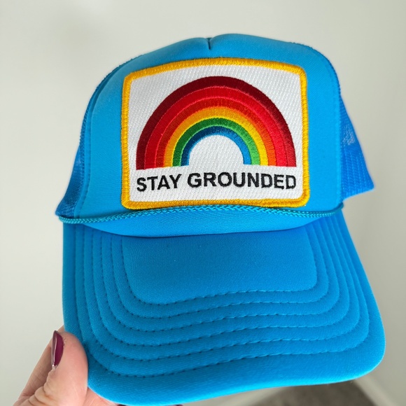 Aviator Nation Blue Stay Grounded Trucker Rainbow Hat main image 4